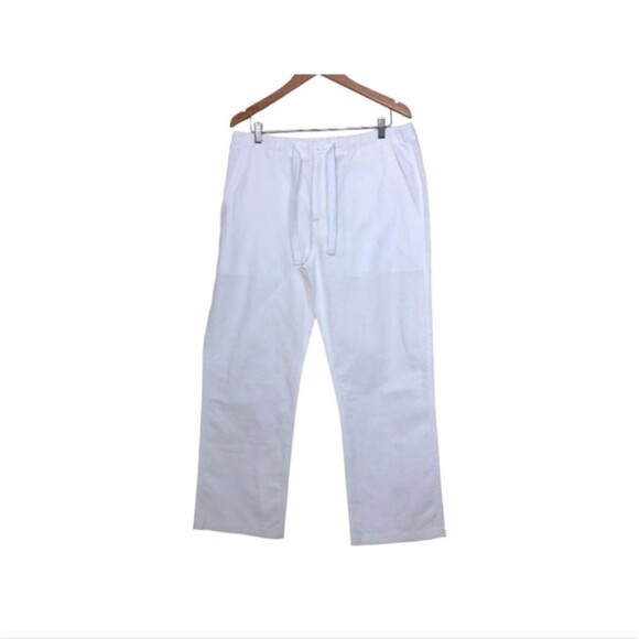 Sean John Pants 3XL Pants Linen Blend Draw String White Mesh Lined Breezy Summer - Picture 1 of 12